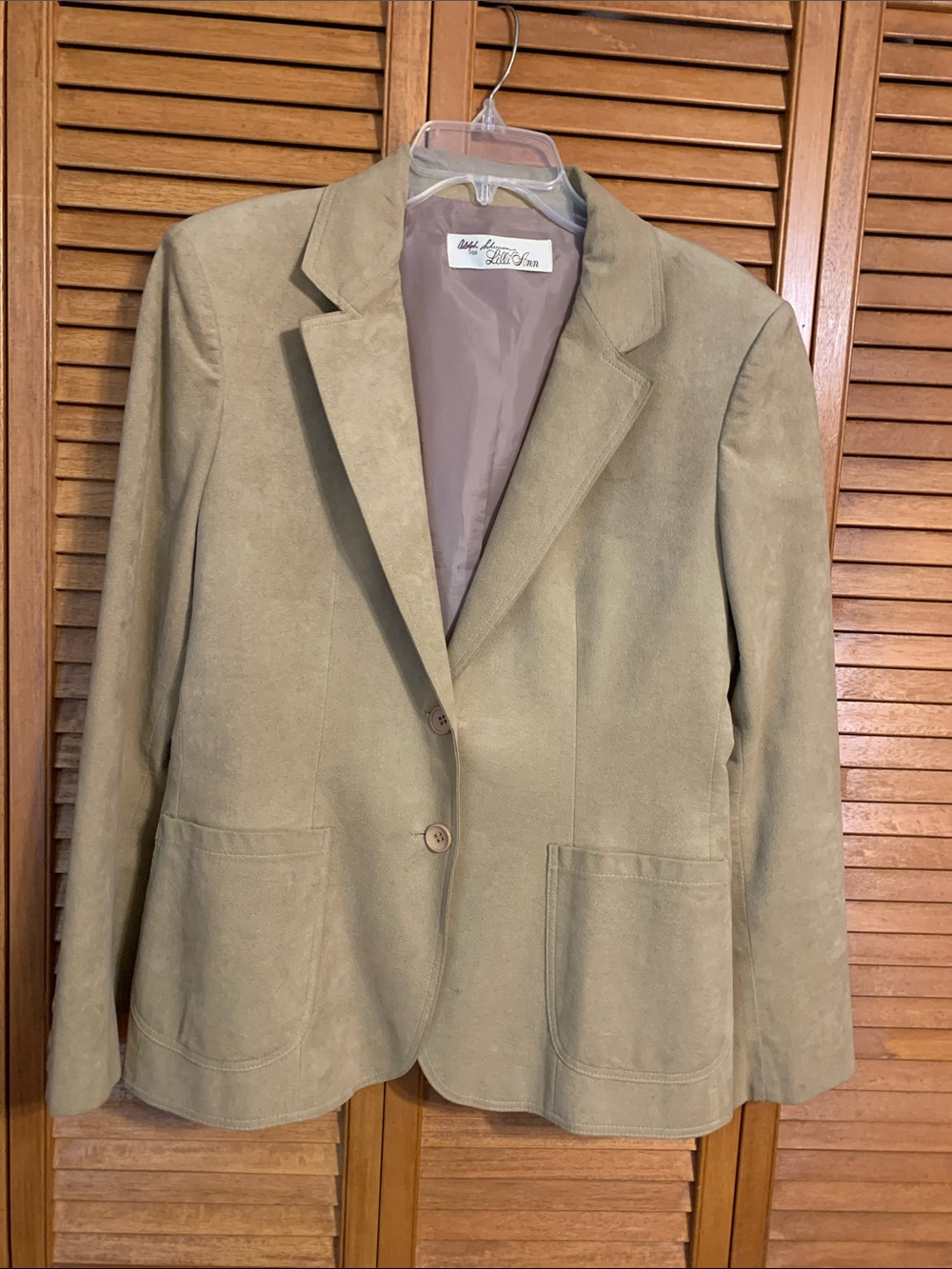Lilli Ann Tan Ultra Suede Blazer
